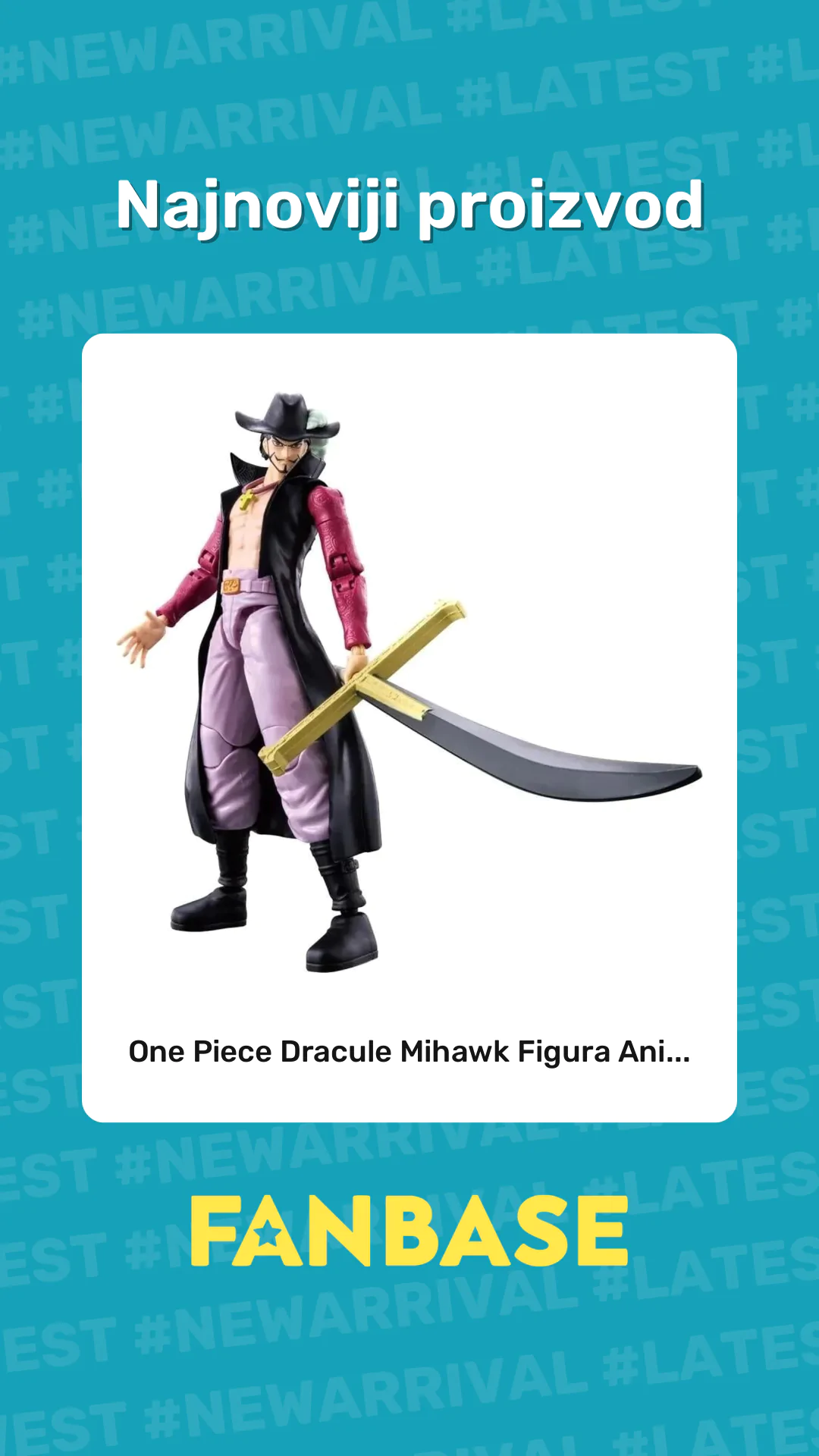 Najnoviji proizvod: One Piece Dracule Mihawk Figura Ani...