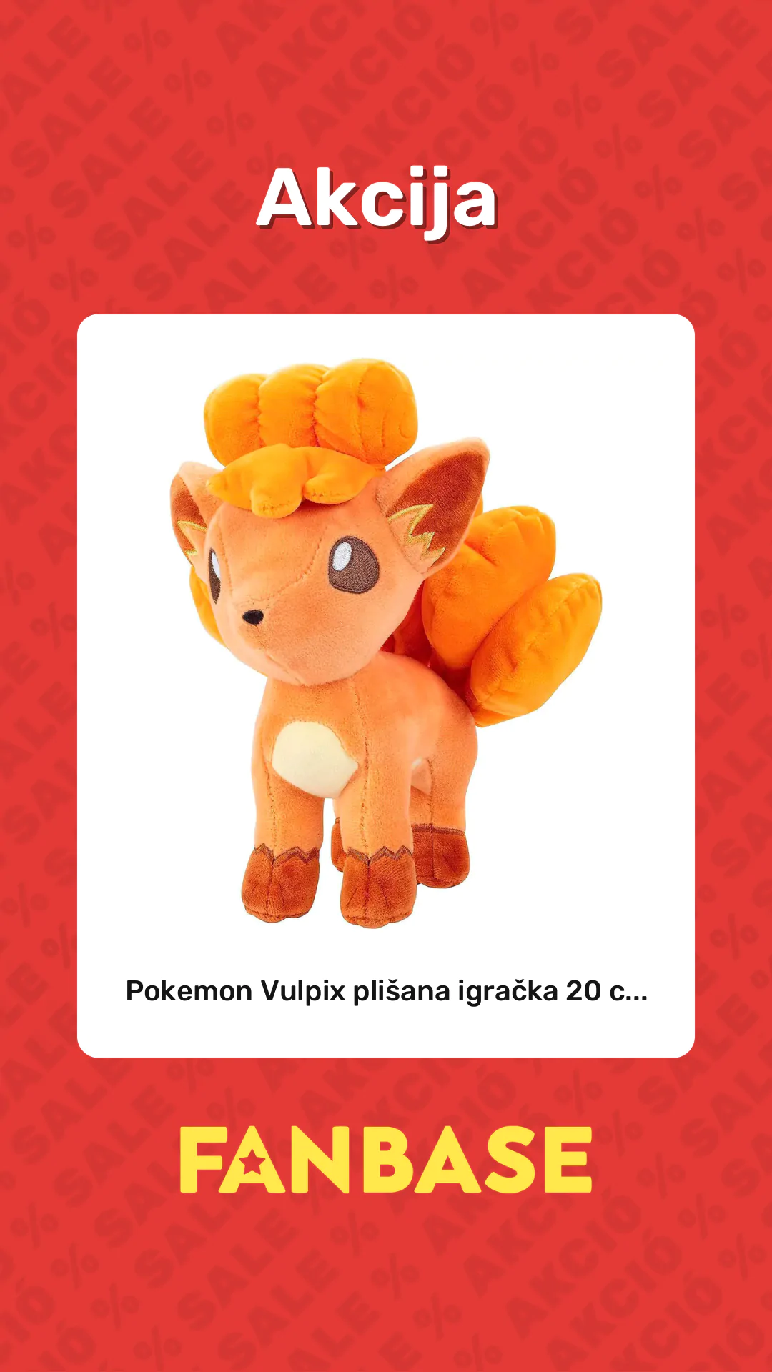 Akcija: Pokemon Vulpix plišana igračka 20 c...
