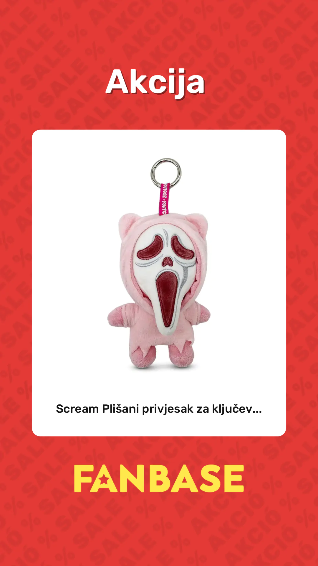 Akcija: Scream Plišani privjesak za ključev...