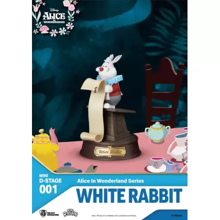 Alice in Wonderland Mini Diorama Stage PVC Kip Naočale Bijeli Zec 10 cm fotografija proizvoda