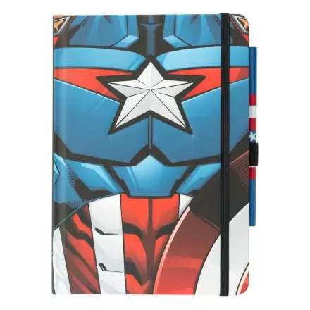 Marvel Captain America A5 premium bilježnica + olovka fotografija proizvoda