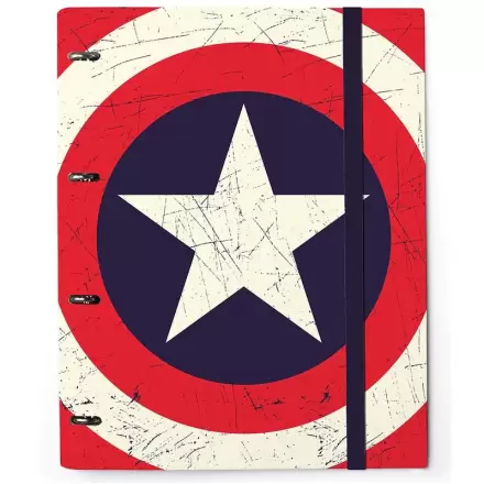 Captain America Marvel registrator s četiri prstena s elastičnom trakom fotografija proizvoda