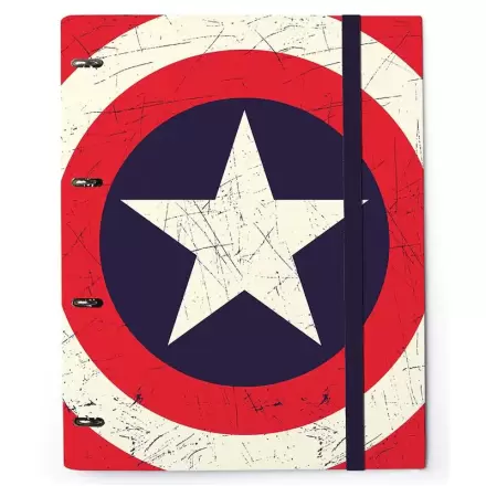 Captain America Marvel fascikl s četiri prstena s gumicom, punjen fotografija proizvoda