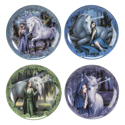 Anne Stokes tanjuri - 4 kom Unicorn and Maiden fotografija proizvoda