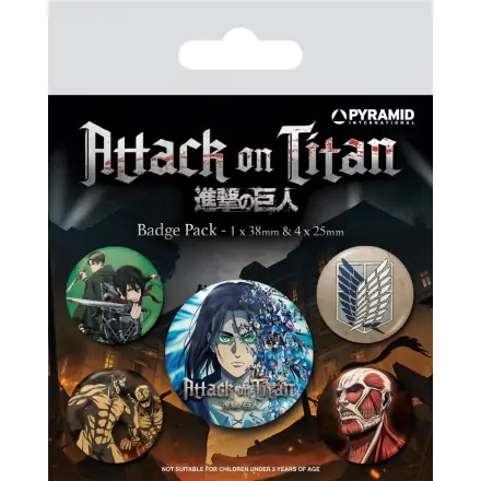 Attack on Titan Bedževi s iglom, paket od 5 komada Season 4 termékfotója