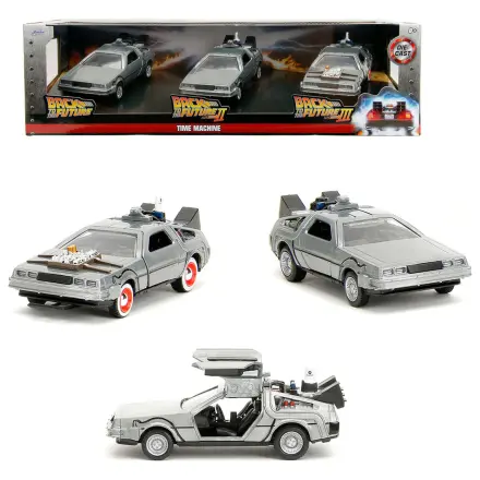 Back to the Future 40th Anniversary Time Machine pakiranje 3 Delorean seta fotografija proizvoda