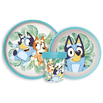 Bluey Leaves Neklizajući set posuđa za večeru, Micro Plastic Set fotografija proizvoda