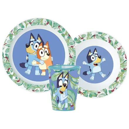 Bluey Tropical set za večeru, mikro plastični set, sa staklom od 260 ml fotografija proizvoda