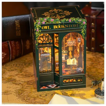 BOOK NOOK KIT DIY Owl Bookstore set za građenje od 139 komada + LED svjetlo fotografija proizvoda