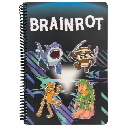 Brainrot Dark B/5 bilježnica s spiralnim uvezom i crtama, 70 listova fotografija proizvoda
