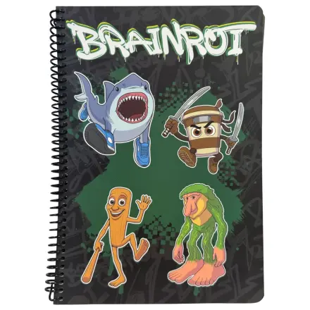 Brainrot Green B/5 bilježnica s spiralnim uvezom s linijama, 70 listova fotografija proizvoda