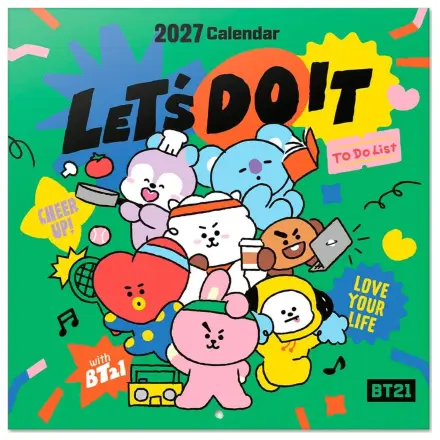 BT21 zidni kalendar 2027 30 x 30 cm fotografija proizvoda