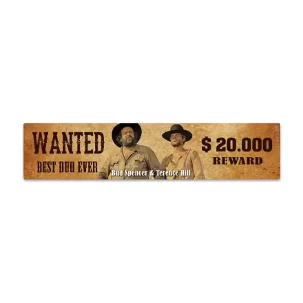 Bud Spencer & Terence Hill Limena ploča s magnetom Wanted 16 x 3,5 cm fotografija proizvoda