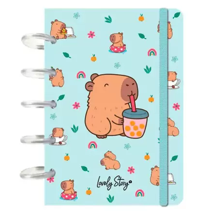 Capibara Bubble Tea A6 bilježnica fotografija proizvoda
