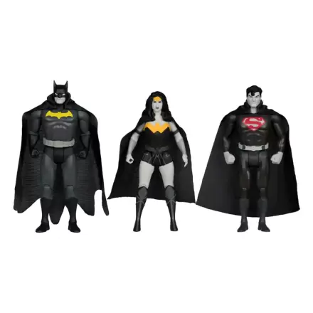DC Direct Super Powers akcijske figure Batman, Superman & Wonder Woman Black & White Accent Edition Gold Label 13 cm fotografija proizvoda