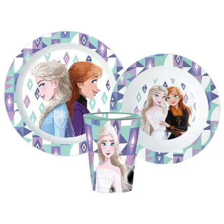 Disney Frozen Ice Magic set posuđa za jelo, Micro Plastic set, sa staklenom čašom 260 ml fotografija proizvoda