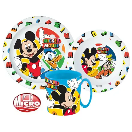 Disney Mickey Cool Summer set za jelo, set od mikro plastike sa šalicom od 350 ml fotografija proizvoda