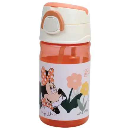Disney Minnie Floral Plastic bočica za vodu sa slamkom i vezicom 350 ml fotografija proizvoda