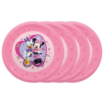 Disney Minnie Junior mikro premium plastični tanjur za jelo set od 4 komada 21 cm fotografija proizvoda