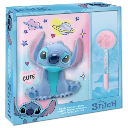 Disney Stitch Squishy bilježnica + kemijska olovka s pomponom fotografija proizvoda
