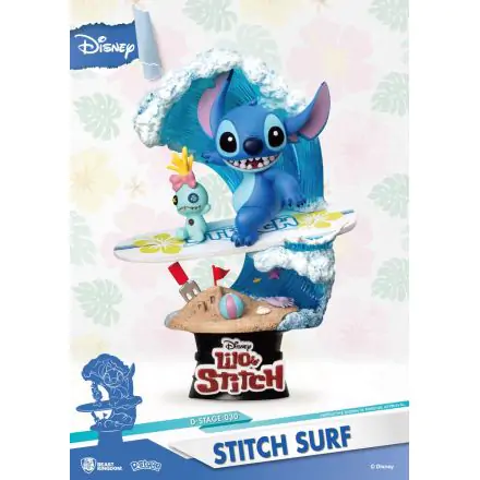 Disney Summer Series D-Stage PVC Diorama Stitch Surf 15 cm fotografija proizvoda