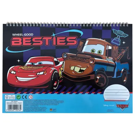 Disney Cars Roaring A/4 Spiralna bilježnica za skiciranje sa 40 listova i naljepnicama fotografija proizvoda