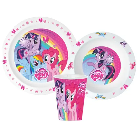 My Little Pony Pink set posuđa, mikro plastični set, sa 260 ml staklenom čašom fotografija proizvoda