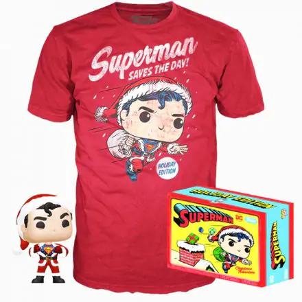 Funko POP figura i majica u kutiji Back DC Comics Superman Exclusive Flocked termékfotója