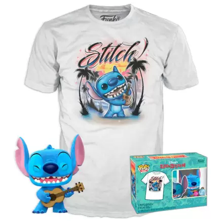 Funko POP figura i majica box Disney Stitch Ukelele Exkluzív termékfotója