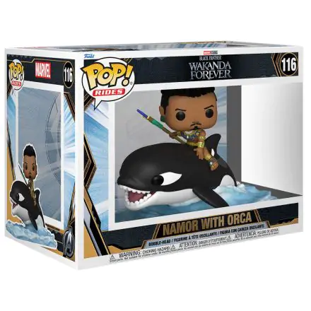 Black Panther: Wakanda Forever POP! Rides Super Deluxe Vinilna Figura Namor s Orca 15 cm termékfotója