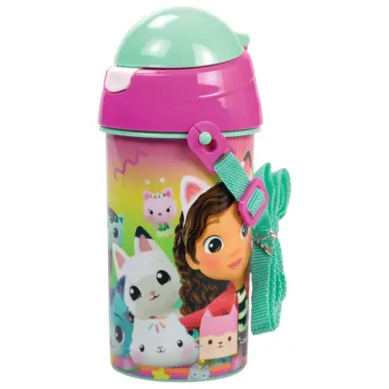 Gabby's Dollhouse Color Fade plastična boca za vodu sa slamkom i vješalicom, 500 ml fotografija proizvoda