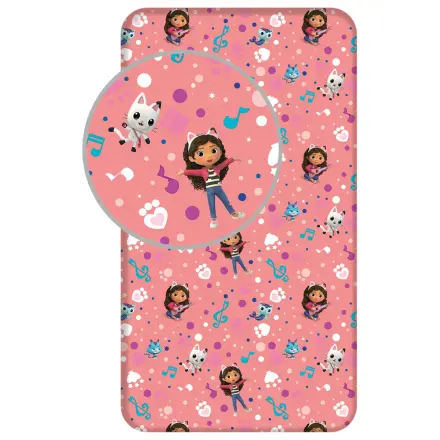 Gabby's Dollhouse Music Fitted Sheet 90x200 cm fotografija proizvoda