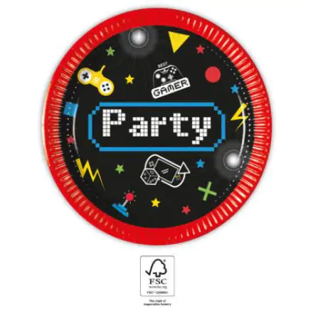 Gaming Party papirnati tanjuri 8 komada 20 cm FSC fotografija proizvoda
