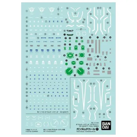 GUNDAM RG 1/144 Decal 117 00 Qan[T] Model Kit fotografija proizvoda