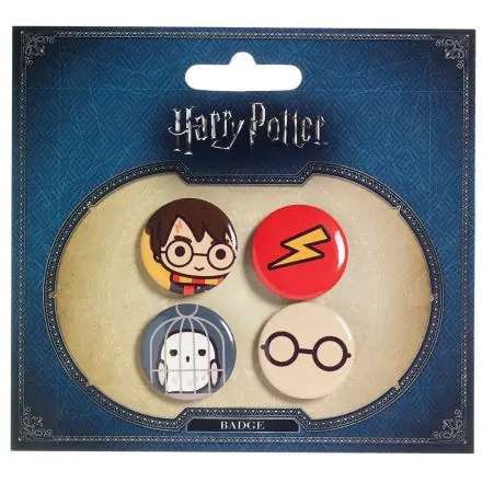 Harry Potter Cutie Button Bedž Komplet od 4 Harry Potter & Hedwig termékfotója