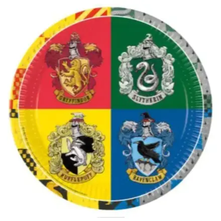 Harry Potter Hogwarts Houses papirnati tanjuri 8 kom 23 cm FSC fotografija proizvoda