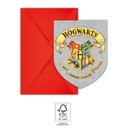 Harry Potter Hogwarts Houses Pozivnica za zabavu 6 komada FSC fotografija proizvoda