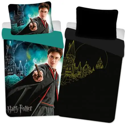 Harry Potter Glow in the Dark Navlaka za poplun Castle 140x200 cm, 70x90 cm fotografija proizvoda