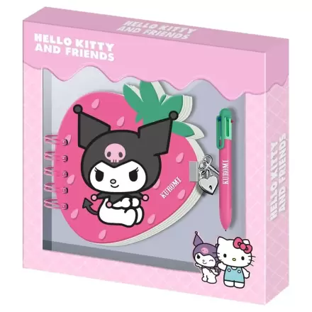 Hello Kitty and Friends Kuromi Dnevnik od jagode i kemijska olovka fotografija proizvoda