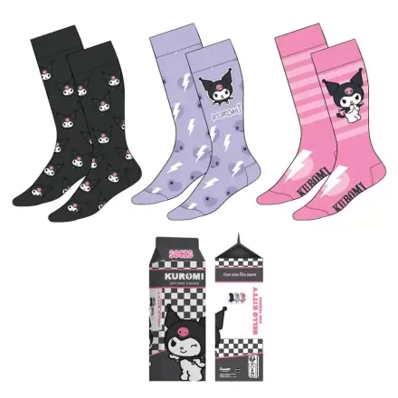 Hello Kitty Kuromi paket 3 para odraslih čarapa termékfotója