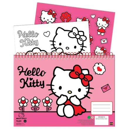Hello Kitty Sweetheart A4 spiralni blok za crtanje s 40 listova i naljepnicama fotografija proizvoda