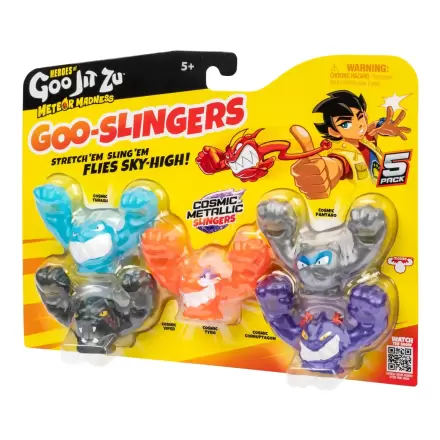 Heroes of Goo Jit Zu Meteor Madness Rastezljive Figure 5-Pack Goo Slingers Cosmic Metallic Slingers 5 cm fotografija proizvoda