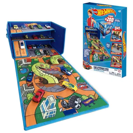 Hot Wheels kutija za organiziranje automobila s stazom i prostorom za igru fotografija proizvoda