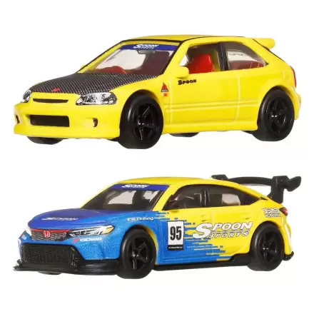 Hot Wheels Premium Car Culture Lijevano vozilo 2-Pack 1/64 '99 Honda Civic Type R (EK9) & Honda Civic Type R fotografija proizvoda