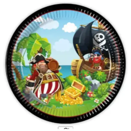 Island Pirates, piratski papirnati tanjuri 8 komada 23 cm FSC fotografija proizvoda