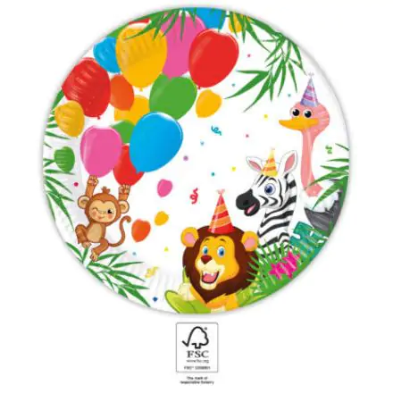 Jungle baloni, Jungle papirnati tanjuri 8 komada 23 cm FSC fotografija proizvoda