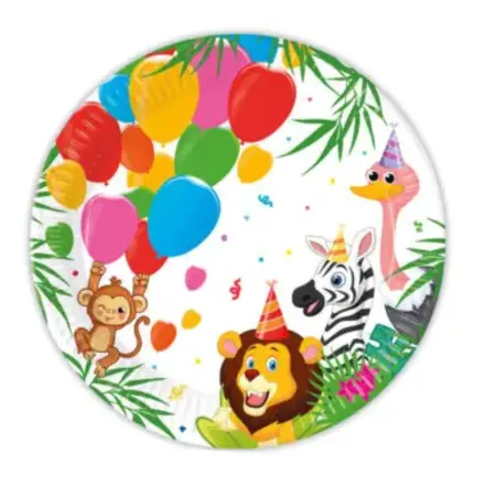 Jungle baloni, Jungle papirnati tanjuri 8 komada 23 cm FSC fotografija proizvoda