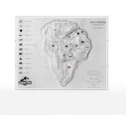 Jurassic Park Topografska Karta Isla Nublar fotografija proizvoda