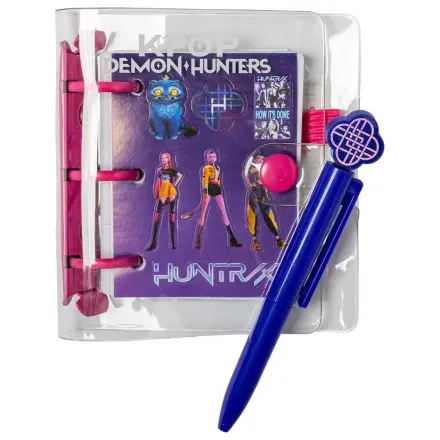 K-pop Demon Hunters ljubičasta mini bilježnica s olovkom i naljepnicama fotografija proizvoda