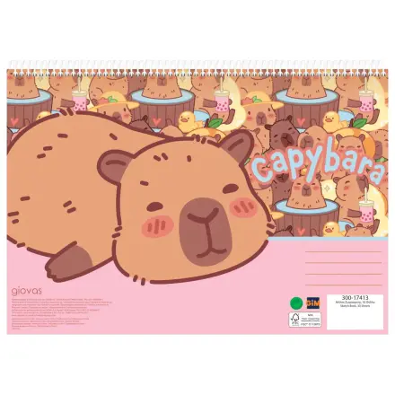 Capybara Happy Life A/4 spiralna bilježnica za skiciranje, 30 listova fotografija proizvoda